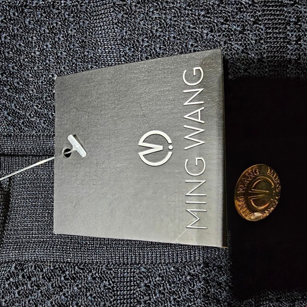MING WANG Black Windowpane Jacket - Size Small - Picture 8 of 9